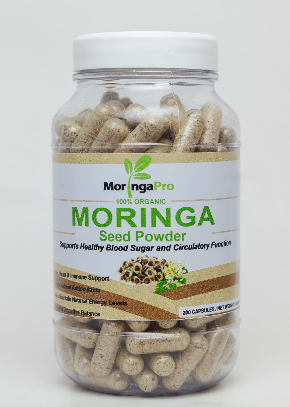 Moringa Oleifera Seed Capsules - Organic