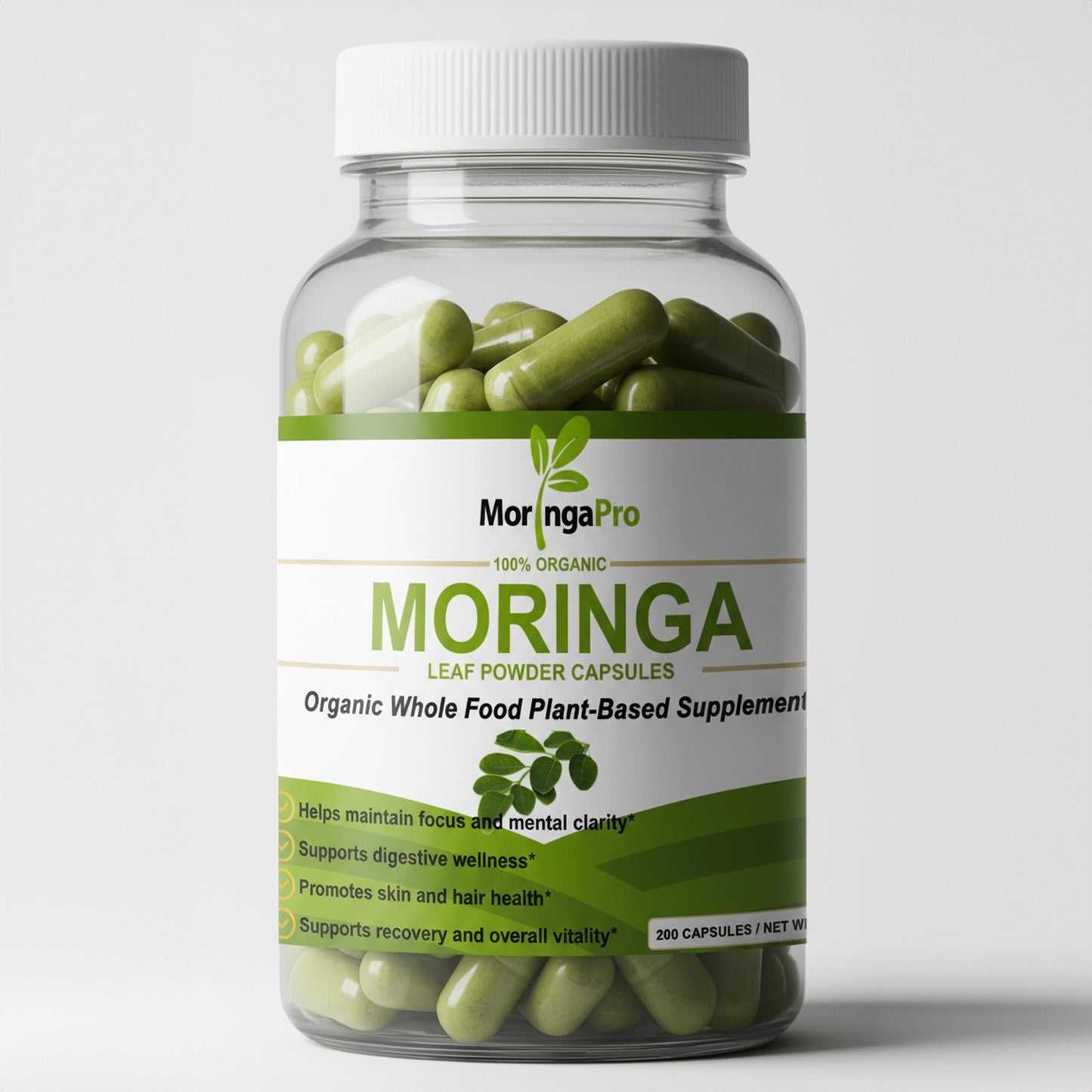 Moringa Oleifera Leaf Capsules - Organic