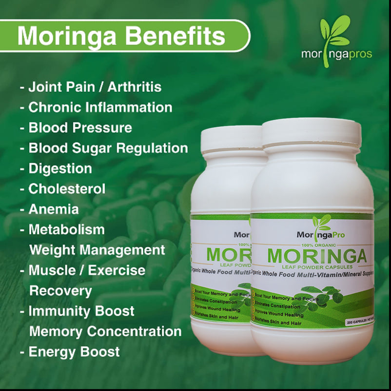 Natural Moringa Oleifera Capsules  – Premium Green Superfood