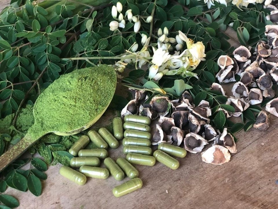 Moringa Leaf Powder 92 Nutrient Multi-Vitamin/Mineral Supplement .  BENEFITS  Regulates blood pressure and sugar Boosts energy and builds muscles