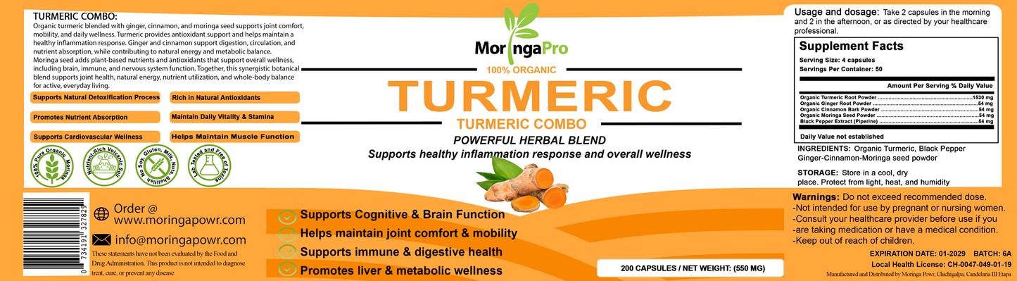 Turmeric Capsules - Organic